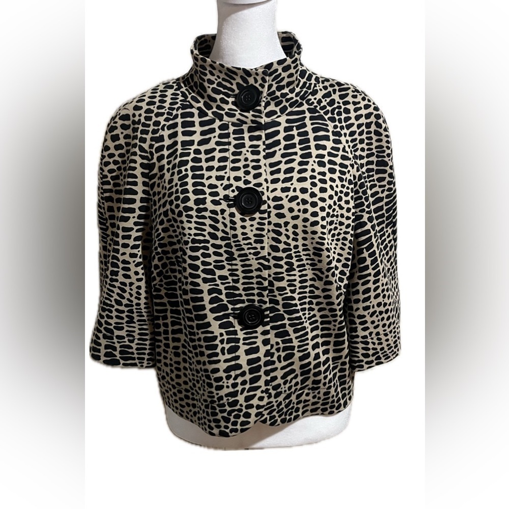 Trina Turk Animal Print Bolero Jacket Blazer - size 4 - Picture 2 of 10